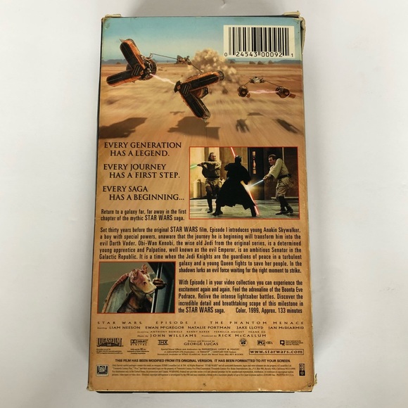 Vintage! Star Wars VHS The Phantom Menace, 2000 Lucasfilm LTD - Picture 2 of 5